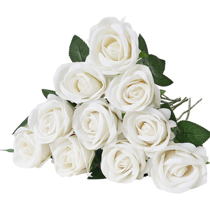 Artificial Roses, 60 White Foam Roses With Stems