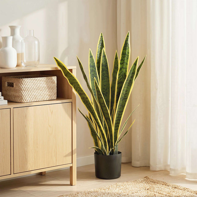 Künstliche Schlangenpflanze, 77 cm hoch, getopft fürs Wohnzimmer
