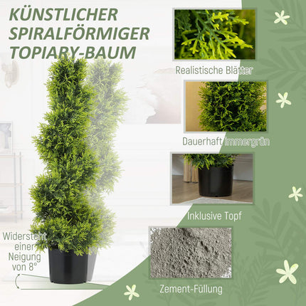 Künstlicher Spiral-Kegelbaum, 90cm, UV-beständig
