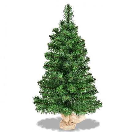 Künstlicher Weihnachtsbaum für den Tisch, 90 cm, Jutesack-Basis, unbeleuchtet
