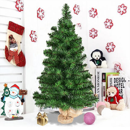 Künstlicher Weihnachtsbaum für den Tisch, 90 cm, Jutesack-Basis, unbeleuchtet