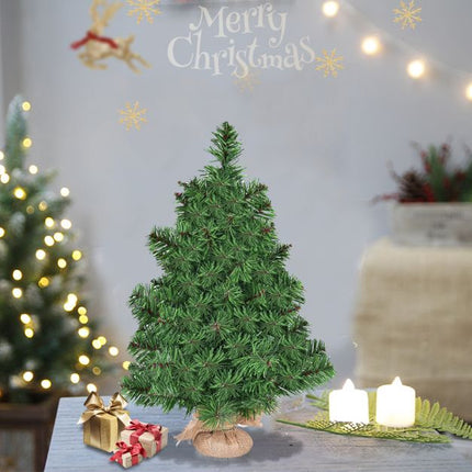 Künstlicher Weihnachtsbaum für den Tisch, 90 cm, Jutesack-Basis, unbeleuchtet