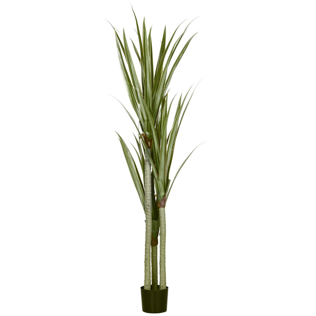 Künstliche Yucca-Pflanze, 190 cm, für drinnen/draußen, pflegeleicht