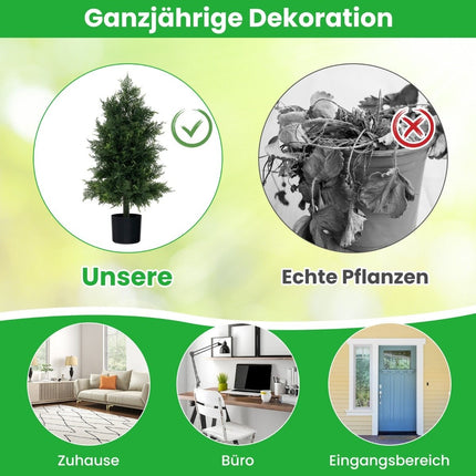 Künstlicher Zeder-Formschnittbaum mit Topf und sonnenbeständigen Blättern, Kiefernbaum