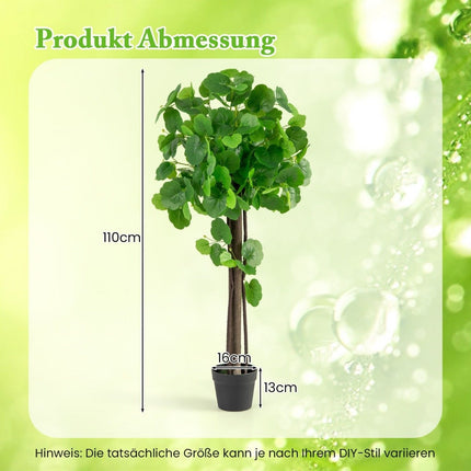 Artificial crabapple tree in a pot with real wooden trunk and adjustable branches. Artificial plant