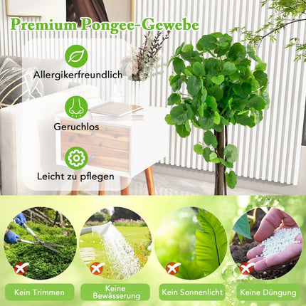 Artificial crabapple tree in a pot with real wooden trunk and adjustable branches. Artificial plant