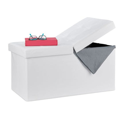 Banc en cuir artificiel avec couvercle rabattable