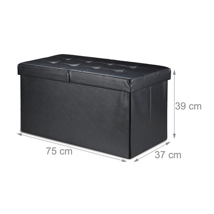 Artificial leather bench with folding lid