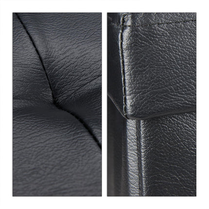 Artificial leather bench with folding lid