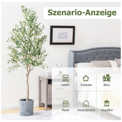 Artificial olive tree with 1296 leaves & 72 fruits olive plants 182 cm