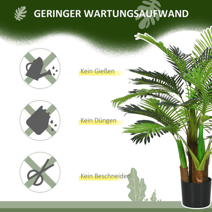 Künstliche Palme, 100 cm mit 27 Zweigen, Deko für Innen/Außen