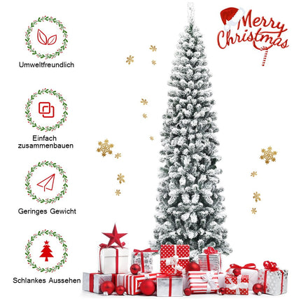 Sapin de Noël artificiel enneigé avec 461 branches mesurant 225 cm