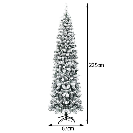 Sapin de Noël artificiel enneigé avec 461 branches mesurant 225 cm