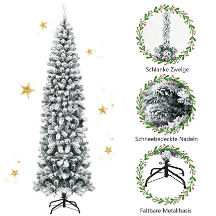 Sapin de Noël artificiel enneigé avec 461 branches mesurant 225 cm