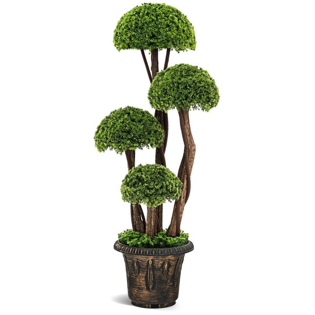 Künstlicher Formschnittbaum aus Zedernholz Deko Kunstbaum 90 cm