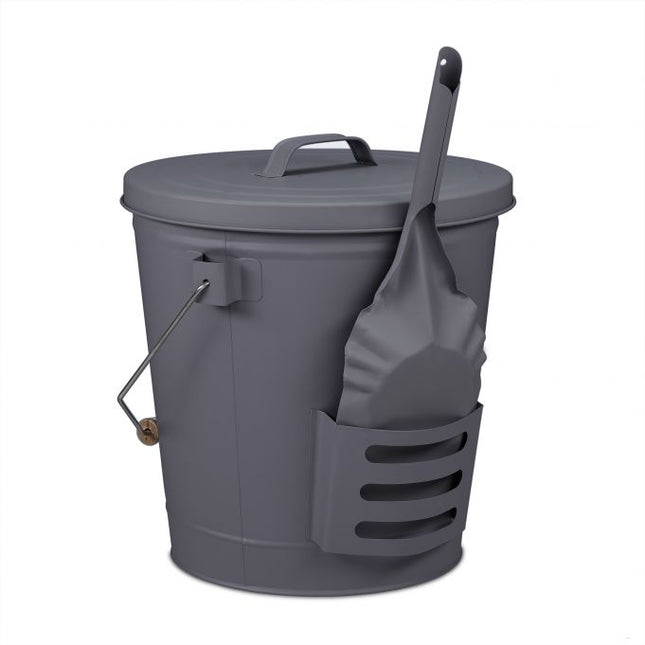 Ash bucket with lid and ash shovel