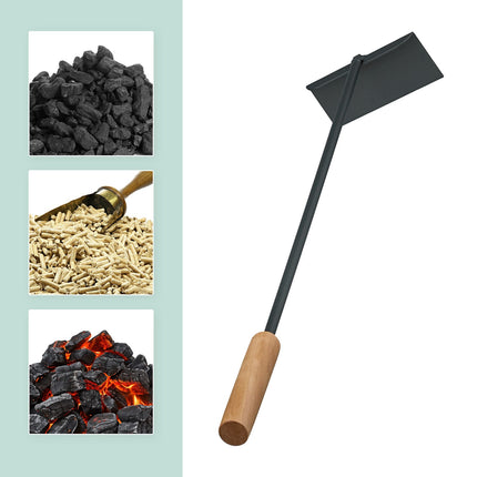 Ash scraper with wooden handle