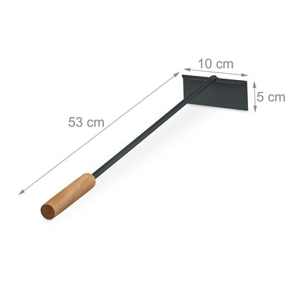 Ash scraper with wooden handle