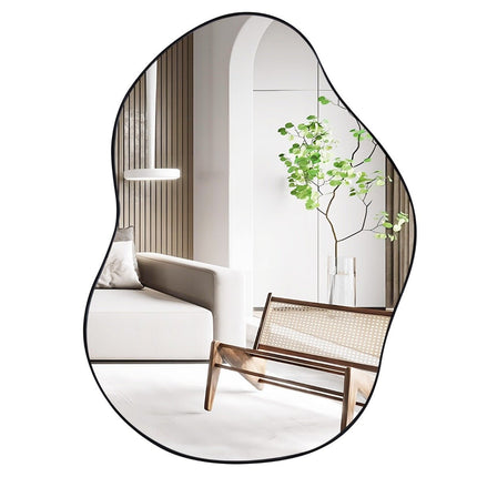 Asymmetrischer Wandspiegel, 78x56,5 cm, Schwarz, HD-Reflexion