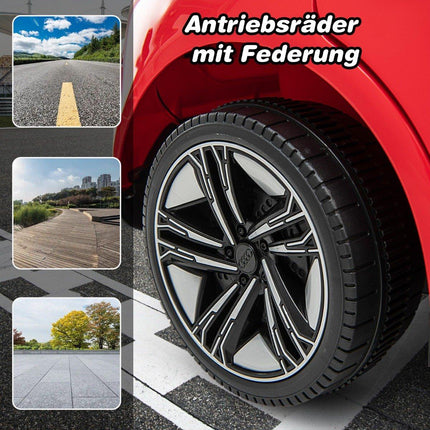 Audi RS Kinder Elektroauto mit 2,4 G Fernbedienung mit Musik und Scheinwerfern rot