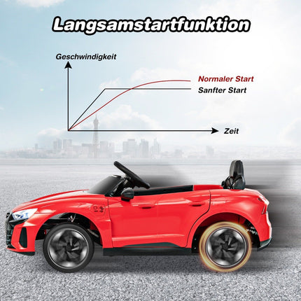 Audi RS Kinder Elektroauto mit 2,4 G Fernbedienung mit Musik und Scheinwerfern rot