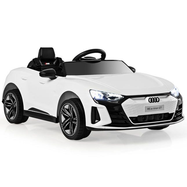 Audi RS Kinder Elektroauto mit 2,4 G Fernbedienung mit Musik und Scheinwerfern weiß