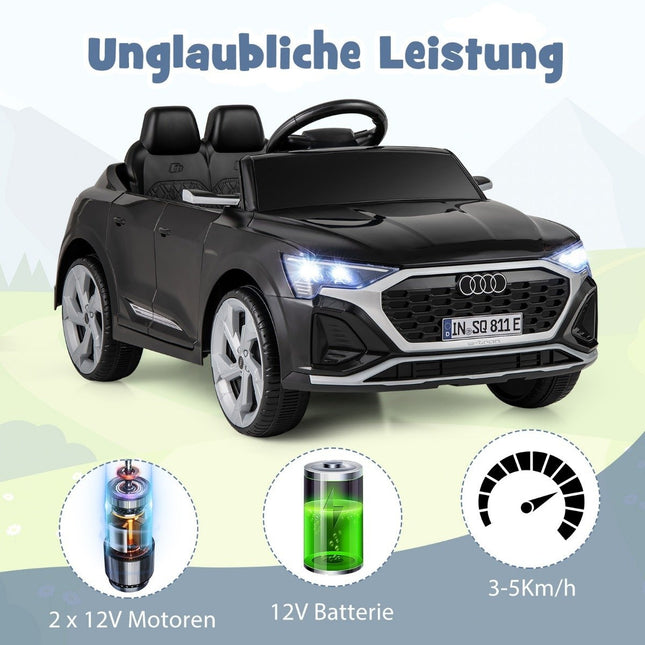 Audi SQ8 Elektro-Kinderauto, 12V, Fernsteuerung, Schwarz