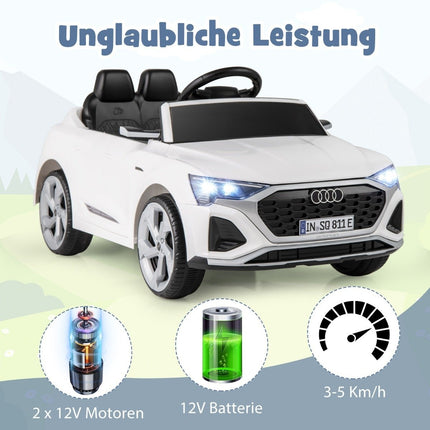 Audi SQ8 Kinder-Elektroauto, 12V, Fernbedienung, Weiß