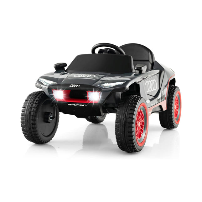 Audi Elektroauto für Kinder 12V Elektro Kinderauto mit Fernbedienung &amp; LED Lichter &amp; 4 Federungen Grau