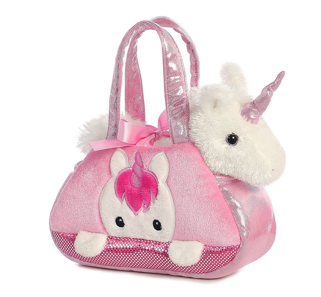 Aurora Fancy Pals Plüschtier Einhorn in Tasche, 20 cm