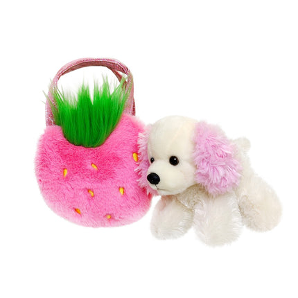 Aurora Fancy Pals Plüschtier – Erdbeerpudel in einer Tasche, 20 cm