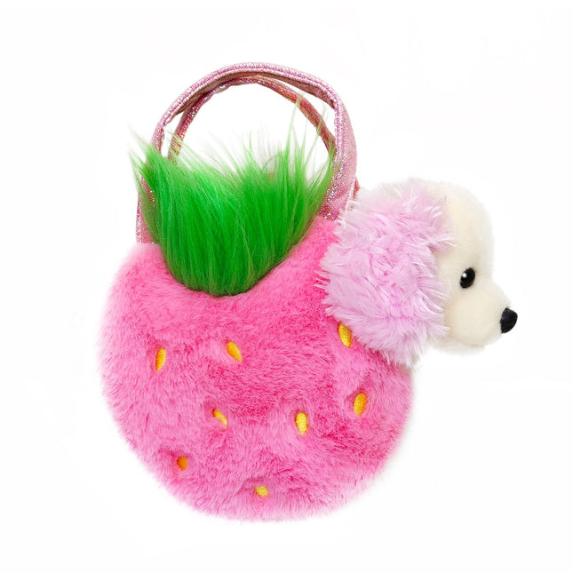 Aurora Fancy Pals Plüschtier – Erdbeerpudel in einer Tasche, 20 cm
