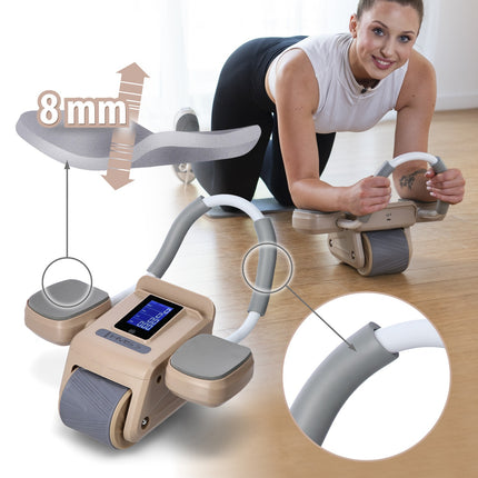 Automatisches Bauchtrainingsrad, LCD-Display, Braun