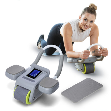 Automatisches Bauchtrainingsrad, LCD-Display, Grau