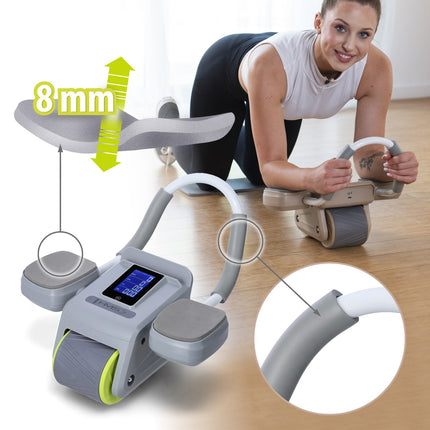 Automatisches Bauchtrainingsrad, LCD-Display, Grau