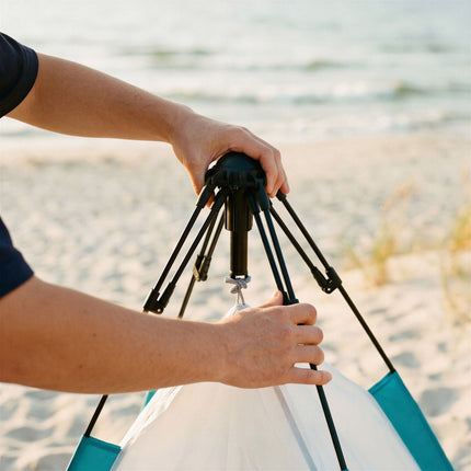Automatisches Strandzelt mit UV-Schutz, 2 Eingängen, Grau