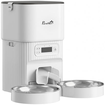 Automatischer Katzenfutterautomat, 4L Timer, 2 Edelstahlnäpfe