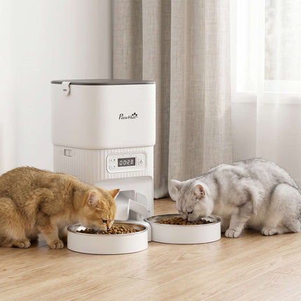 Automatischer Katzenfutterautomat, 4L Timer, 2 Edelstahlnäpfe