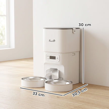 Automatischer Katzenfutterautomat, 4L Timer, 2 Edelstahlnäpfe