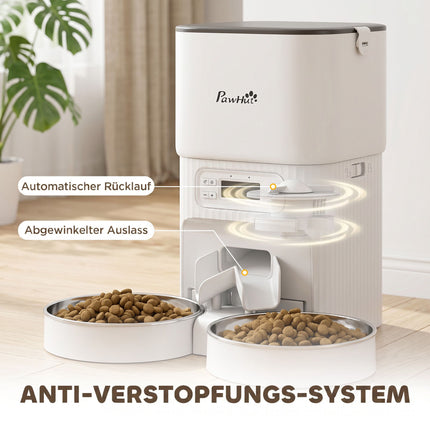 Automatischer Katzenfutterautomat, 4L Timer, 2 Edelstahlnäpfe
