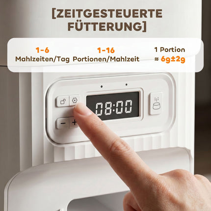Automatischer Katzenfutterautomat, 4L Timer, 2 Edelstahlnäpfe