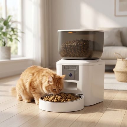 Automatic Cat Feeder with Camera, 4L, 2.4GHz WiFi, App Control