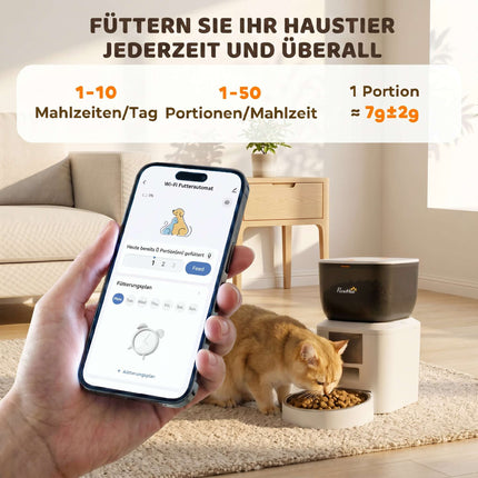 Automatic Cat Feeder with Camera, 4L, 2.4GHz WiFi, App Control