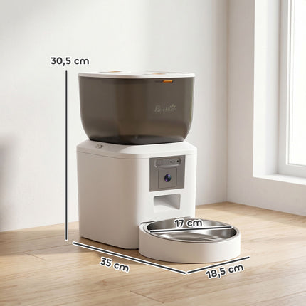 Automatic Cat Feeder with Camera, 4L, 2.4GHz WiFi, App Control