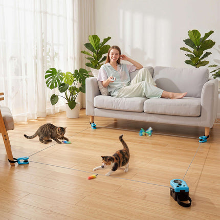 Automatische Katzenspielzeug, Fernbedienung, Einstellbare Geschwindigkeit, Schwarz