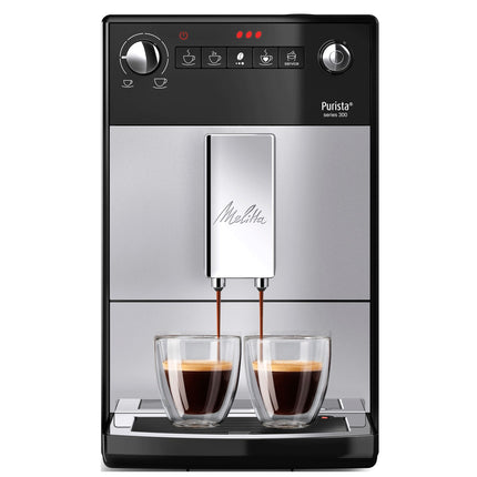 Kaffeevollautomat, Silber, leises Mahlwerk, einstellbare Stärke