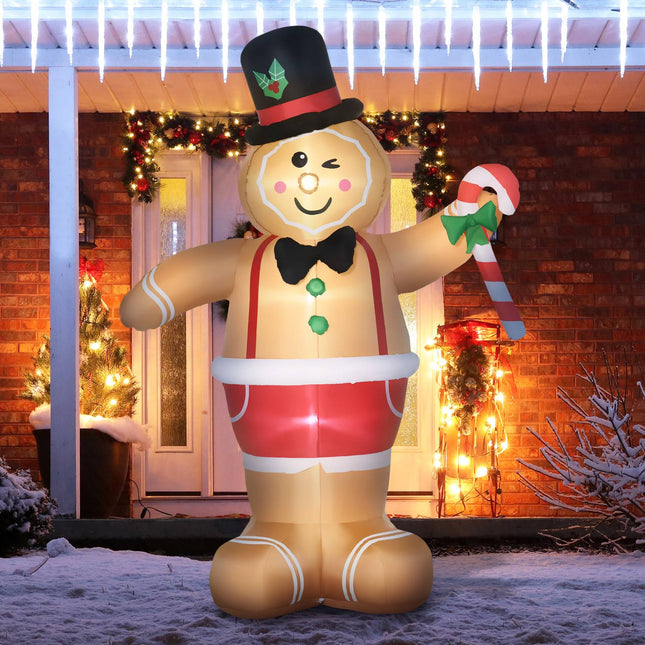 Aufblasbarer Lebkuchenmann 2.38M mit LED-Beleuchtung, wasserdicht