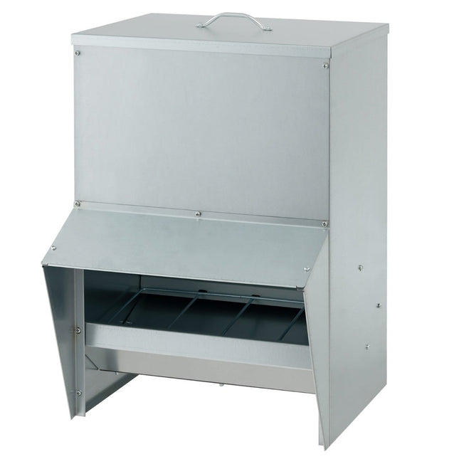 Automatischer Geflügelfutterautomat, 22 kg Fassungsvermögen, verzinktes Metall