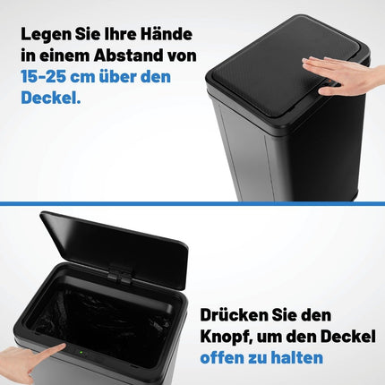 Automatic Stainless Steel Trash Can, 50L Sensor Bin