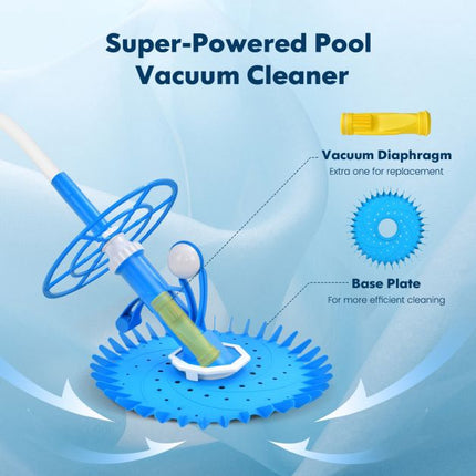 Automatischer Schwimmbadreiniger mit Saugbürsten, 36-Flossen-TPU-Scheibe, 10 m Schlauch